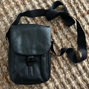 Vintage Esprit Black Leather Crossbody Bag